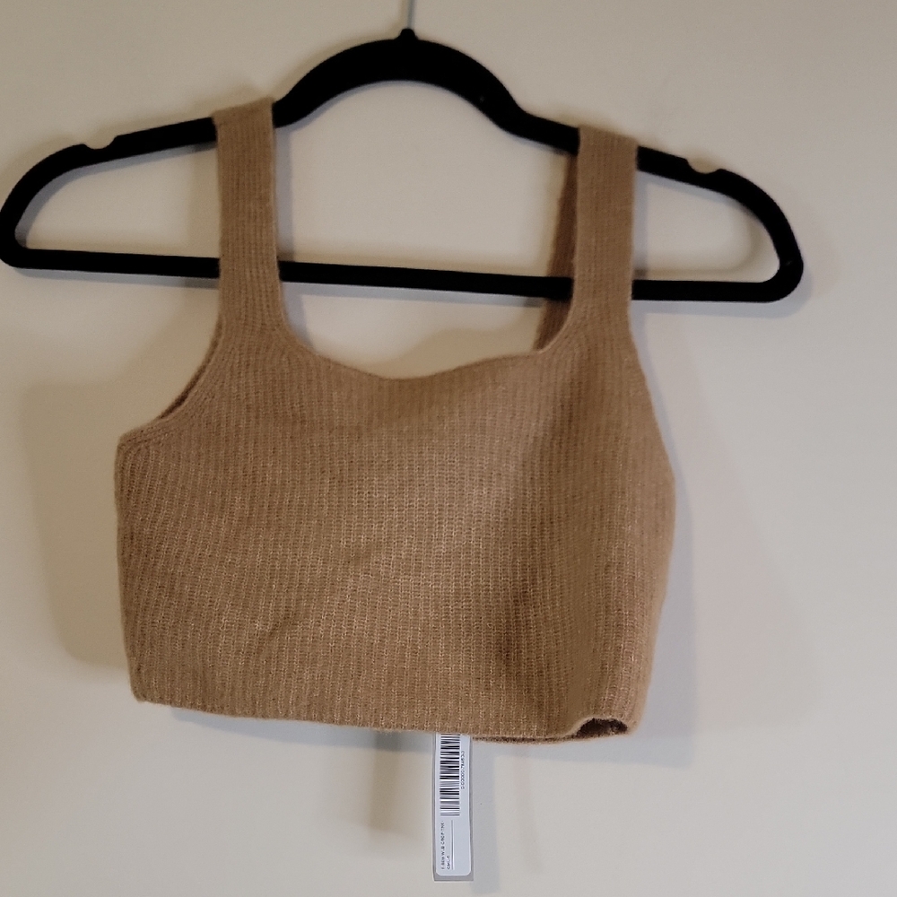 Everlane Camel Knit Crop Top NWT
